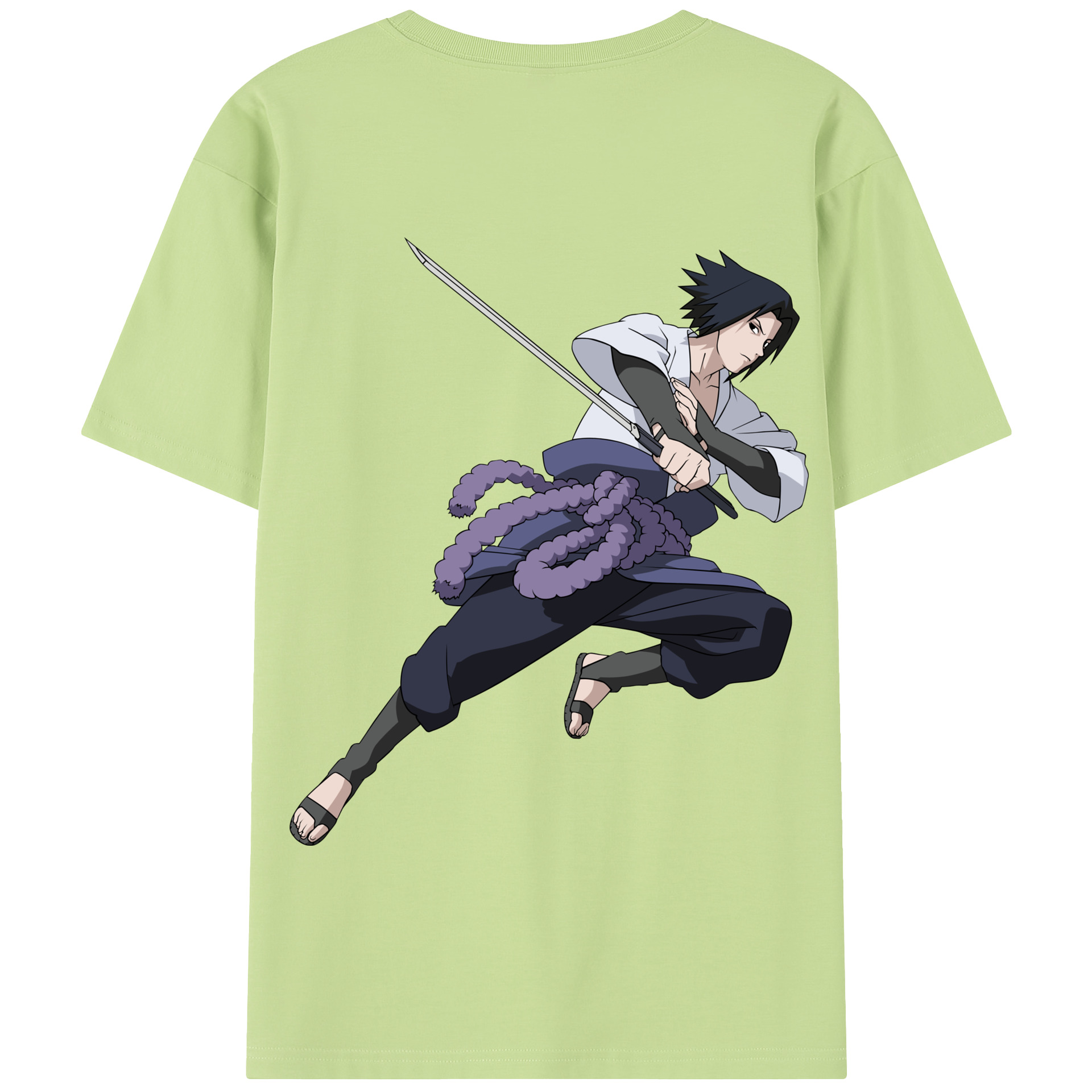 （画像用） NARUTO -ナルト- うちは サスケ Uchiha Sasuke 綿100％半袖Tシャツ（背面プリント）